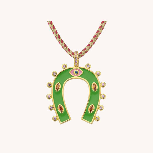 订购6周到｜MYA-BAY-HORSESHOE-绿色 珐琅 马蹄铁 项链［比利时设计师］ 商品图0