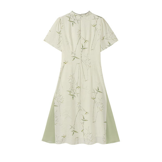 奢姿大码女装2025夏季气质立领拼接连衣裙胖妹妹改良旗袍时尚裙子9952853275 商品图1