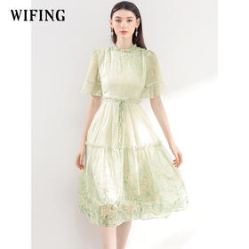 未风雪纺碎花连衣裙女夏2025夏季新款气质法式收腰显瘦度假风裙子