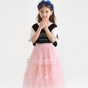 TUTU.KK裙女童中长款半身裙甜美蛋糕裙儿童樱花粉洋气公主裙90-130