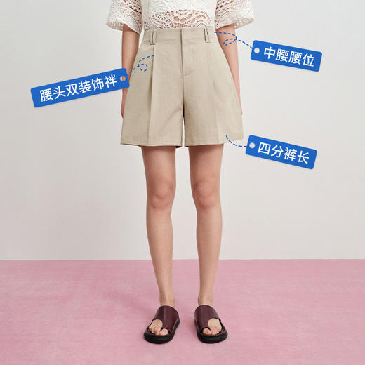 【麻感四分裤】simplepieces夏新款SPS休闲短裤微弹防透单褶薄款 商品图4