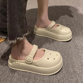 【氛围感十足】洞洞鞋厚底凉拖鞋女士夏季外穿室内居家少女心网红同款沙滩凉拖鞋。ry