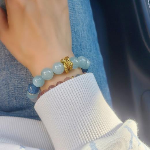 「 有龙则灵 」海蓝宝月光石手串 男女同款 新中式礼物 商品图4