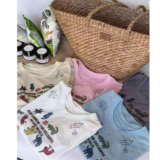 2025新品 软软同款【彩绘涂鸦T】韩版宽松减龄百搭彩色童趣印花凉感T恤 商品图1