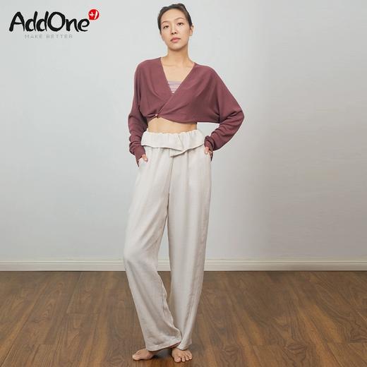 AddOne+1New小众设计瑜伽时尚V领系扣天丝针织空调衫短款长袖外搭 商品图0