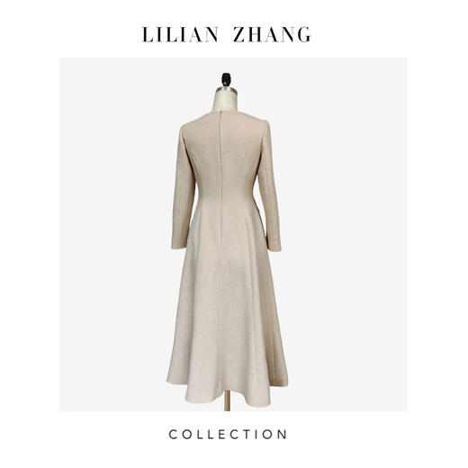 C-“定制”——“静奢风”——都市优雅女士A摆修身时装连衣裙  2401181 商品图2