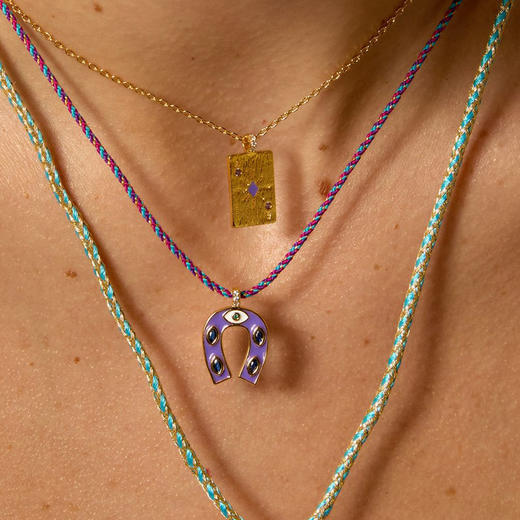 北京仓｜MYA-BAY-MINI HORSESHOE-紫色 珐琅 迷你 马蹄铁 项链［比利时设计师］ 商品图3