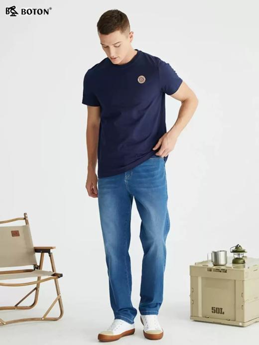 【冬暖夏凉弹力】波顿男士春夏季合身直筒透气百搭 牛仔长裤ME801322 商品图3