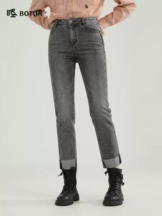 【复古收腰】波顿女士春秋季时尚修身九分裤高腰牛仔裤LF650123 商品图1