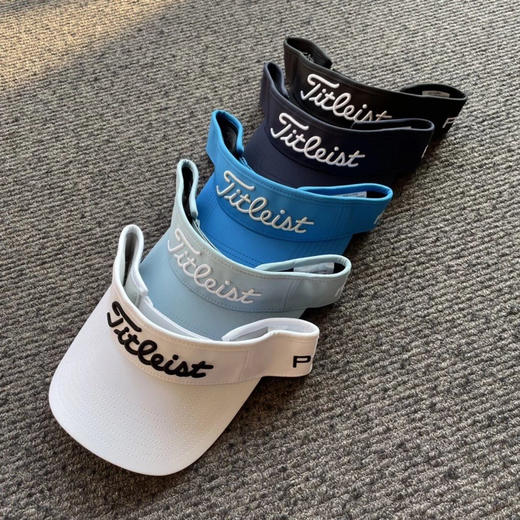 正品Titleist无顶高尔夫球帽，均码头围可调。只有藏青，白色。 商品图1
