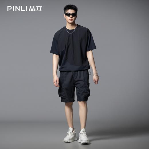 PINLI品立2025夏季新款男户外工装短裤潮流个性大口袋宽松五分裤GD252117373 商品图3