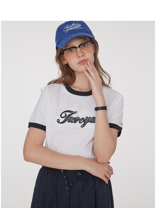 Teenie Weenie小熊字母T恤女夏季女t恤TTRA252502W 商品图4