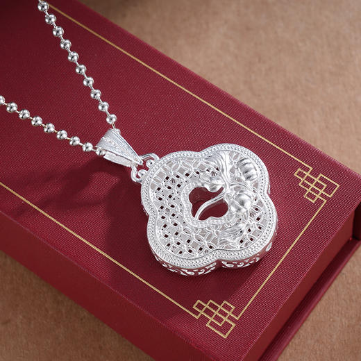 子佩集S990事事顺心吊坠【YXYLDZ053】纯银四叶草窗格柿子(不含链)2504 商品图3