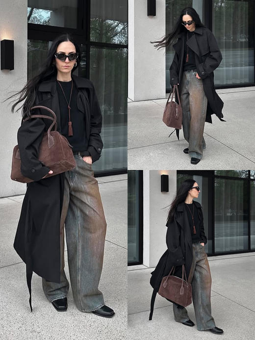 HIDEMI 节日系列进口麂皮流苏项链挂件 黑色/棕色 商品图1