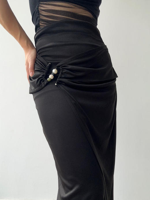 SIJIA｜醋酸针织金属扣半裙 [ 黑SS2530 ] 商品图4