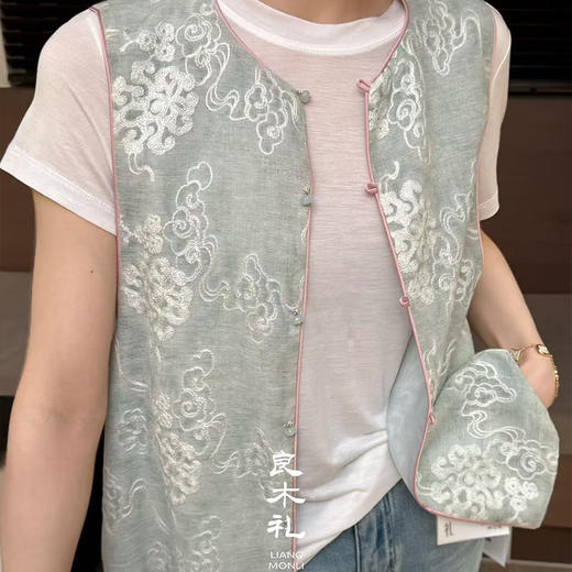 【不退不换】【现货】良木礼苎麻国风马甲 商品图3