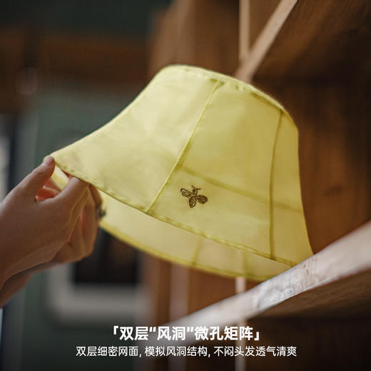 马登夏日鹅蛋黄遮阳可折叠渔夫帽2025密网纱风孔透气便携凉帽女 商品图1