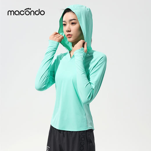 原创单品丨马孔多女子连帽长袖3代 吸湿速干 双C腰线 原纱凉感 UPF50+防晒 反光标 抗菌 商品图0