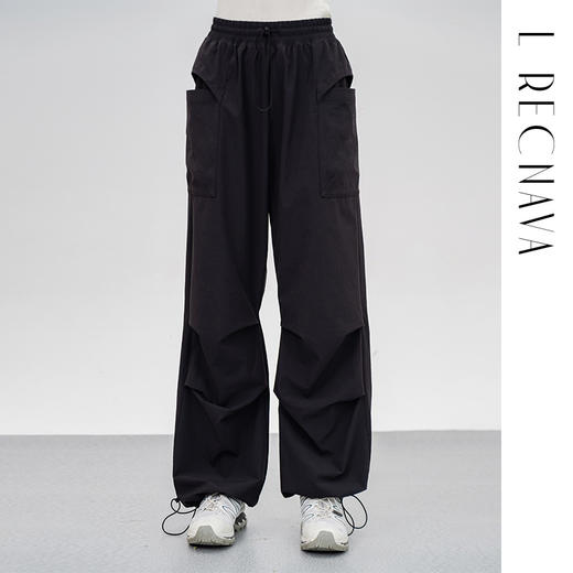 L RECNAVA 宽松显瘦户外工装伞兵裤 运动休闲长裤 松紧腰 腰口脚口有抽绳 商品图1