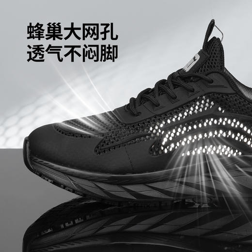 2025新款夏季款低帮轻丫厨师鞋运动系列防滑SRC无包头无中底实心MD底飞织布KPU片黑色厨师鞋 商品图5