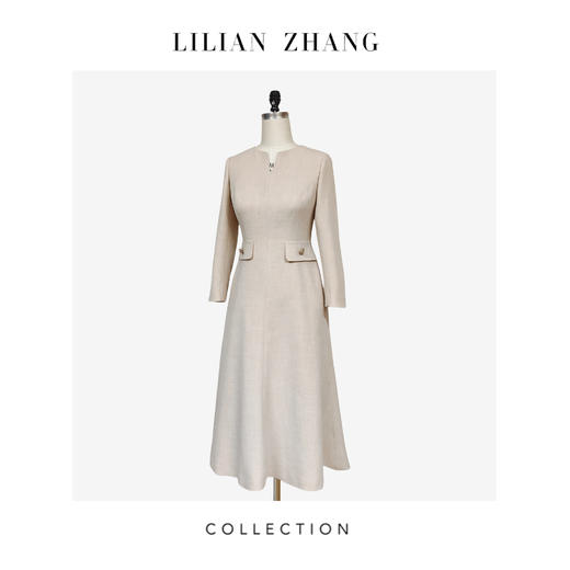 C-“定制”——“静奢风”——都市优雅女士A摆修身时装连衣裙  2401181 商品图0