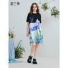 两三事 鸢海迷舞 2025夏季新款复古压褶拼布印花刺绣t恤裙连衣裙 商品缩略图0