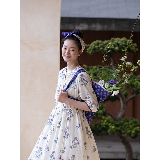 牧衣游原创 印花纯棉大容量包包百搭文艺 桃之【不支持会员折】 商品图1