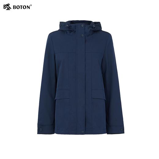 波顿女士春夏季中长款风衣美式休闲深蓝色外套LJ918124 商品图3