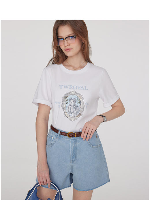 Teenie Weenie小熊卡通牛仔短裤女夏季女牛仔裤TTTF252501W 商品图1