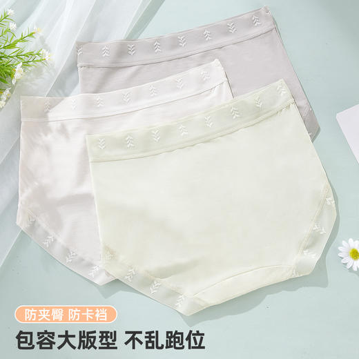 【3条装】雅黛俪莫代尔女士内裤柔软舒适透气纯棉裆底三角裤不夹臀蕾丝提花裤头 商品图4