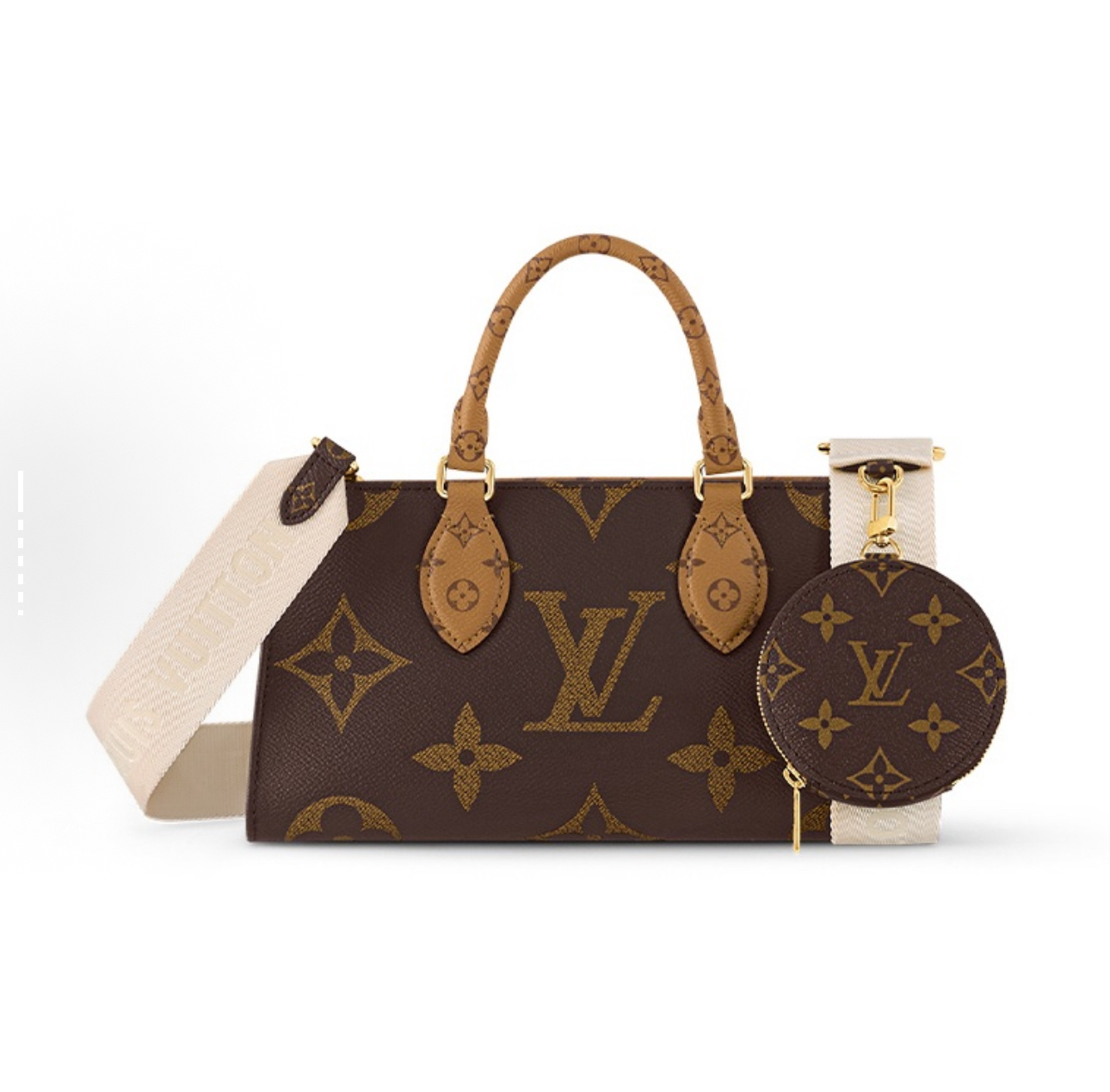 顶级免税版 VIP专柜体验 收到即官网同样 Lv Onthego横板托特  AB面原料 适合各种场合 日常背也经典不过时 包包上有一个小小的钱包 可拆卸 丰富了细节 手提起来大小狠精致