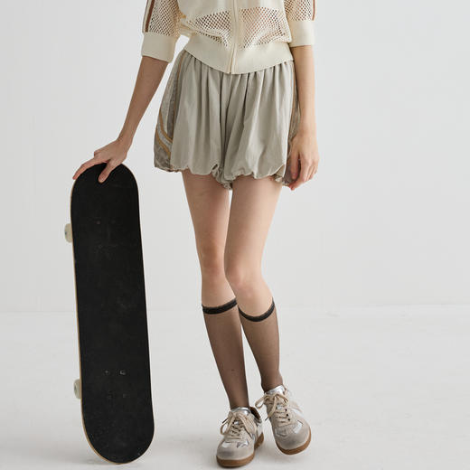 谜底短裤女2025夏季新品百搭日常青春活力宽松H型短裤252MK0599 商品图0