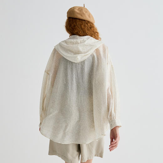 谜底外套长袖女2025夏新品度假连帽薄款大廓形中长外套252MW0605 商品图2