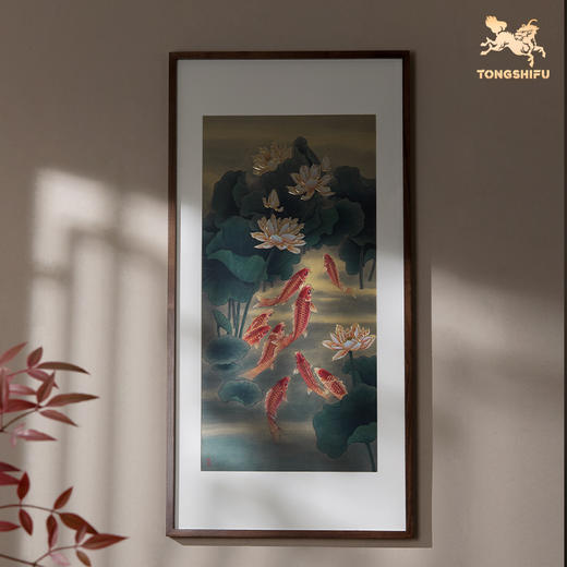 铜师傅 手工錾刻 铜雕画《九鱼呈祥》客厅玄关沙发背景墙装饰画 商品图3