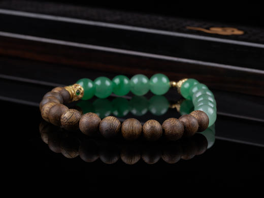 XY0268沉香+非洲翠925银手串 商品图6