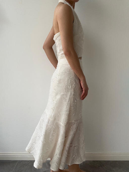 SIJIA｜蕾丝流苏挂脖上衣 [ 白SS2551 ] 商品图4