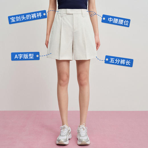 【麻感百慕大】simplepieces夏新款SPS休闲短裤防透薄款A字五分裤 商品图5