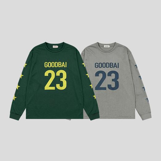 GOODBAI 23编号logo星星印花撞色圆领网面长袖卫衣 商品图1