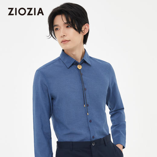 4F【ZIOZIA】韩系简约时尚纯色长袖衬衫 商品图0