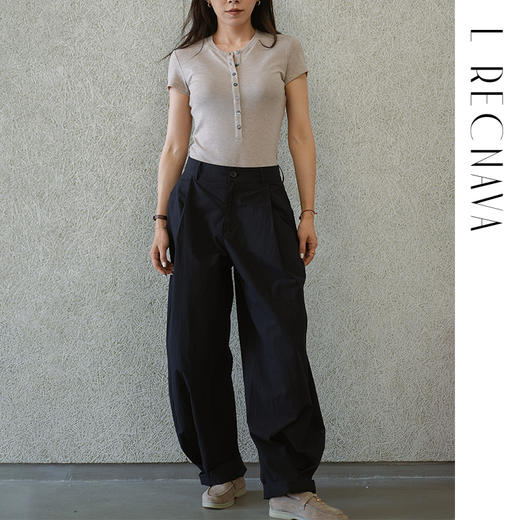 L RECNAVA 莱赛尔天丝+绵羊毛短袖 排扣修身显瘦T 柔软贴身不扎 商品图3