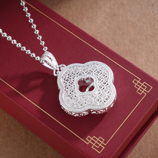 子佩集S990事事顺心吊坠【YXYLDZ053】纯银四叶草窗格柿子(不含链)2504 商品图2