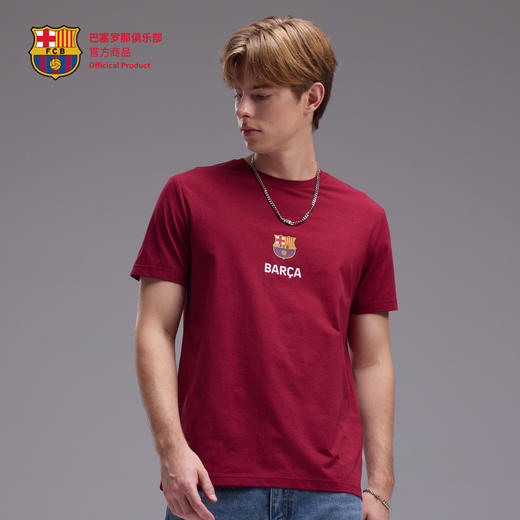 【官方正版】巴塞罗那俱乐部丨巴萨红色T恤简约队徽夏日运动透气短袖 商品图4