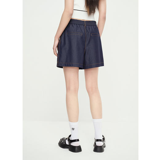 NEELLY纳俪商场同款夏新款短袖圆领牛仔上衣套装女宽松短裤两件套N25054Z04664 商品图3