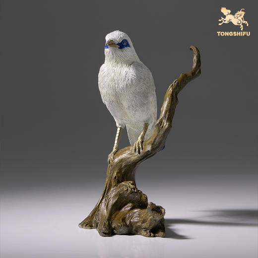 铜师傅《铜师傅百鸟集》之长冠八哥 客厅桌面铜摆件 家居工艺品 商品图3