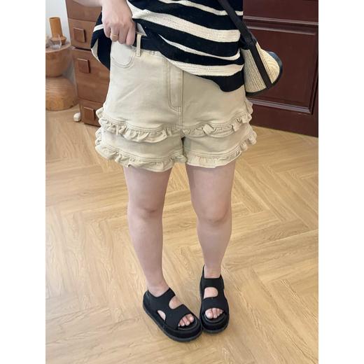 2025新品 佳佳同款【花边短裤】双层花边小众牛仔短裤显瘦洋气显瘦韩版时尚 商品图3