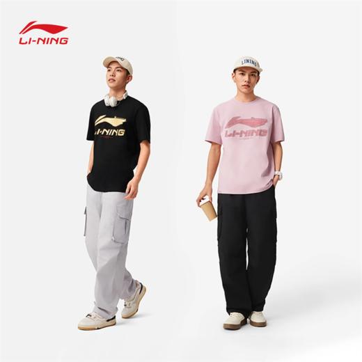 李宁中国文化系列故宫联名妙笔生花男女同款直筒工装多袋裤休闲长裤AKXV383 商品图1