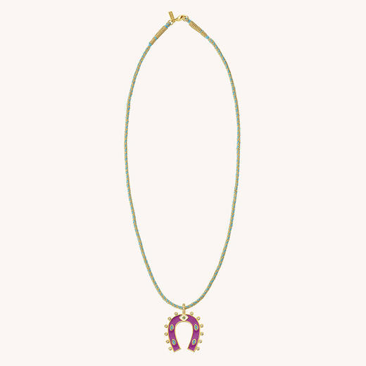 北京仓｜MYA-BAY-HORSESHOE-紫红色 珐琅 马蹄铁 项链［比利时设计师］ 商品图2