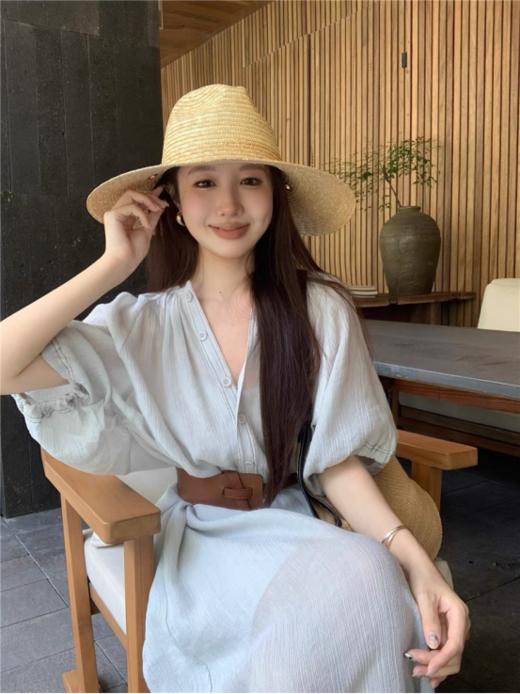 👛【度假风宽松气质连衣长裙三件套 】 🥳 通过腰带调节、内外叠穿，适配海滩、田园、都市等多场景，兼具松弛感与精致度，是🌞夏日度假与日常穿着的全能选择❗ 商品图4