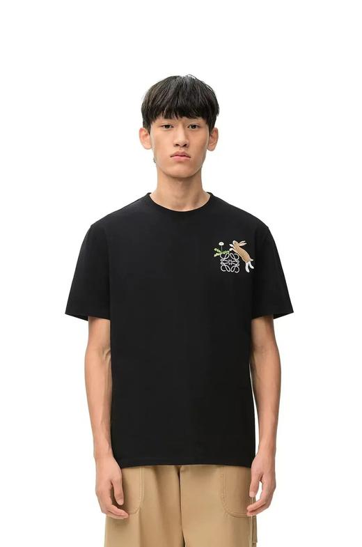 罗意威联名款小兔图案刺绣t恤 商品图0