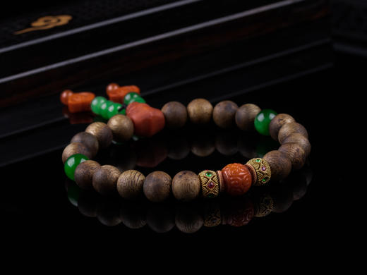 XY0228沉香+南红碧玉手串 商品图7